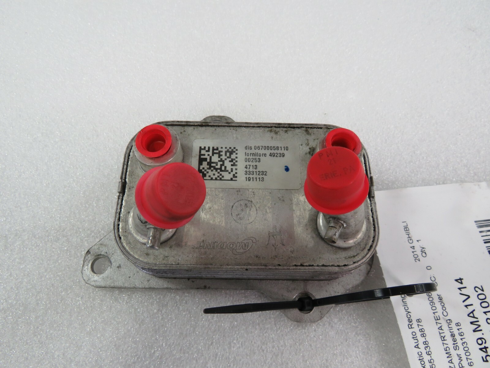 Maserati Ghibli, Power Steering Cooler, Used, P/N 670031618