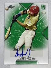 2021 LEAF PERFECT GAME GREEN ANDRES TAVARES PAPER RC AUTO # 7/10