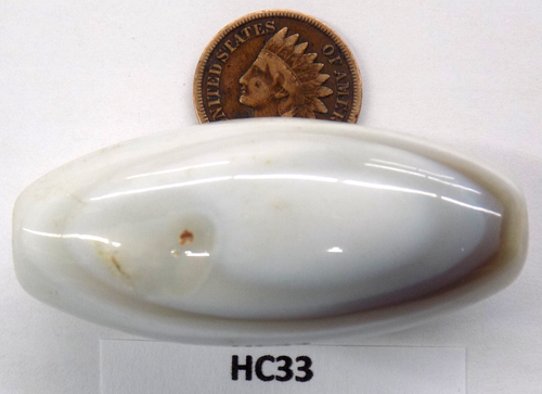 Sweet Excavated Agate EYE Stone African Trade Bead 23mm x 51mm  HC33 Bg 59 - Foto 2 di 2