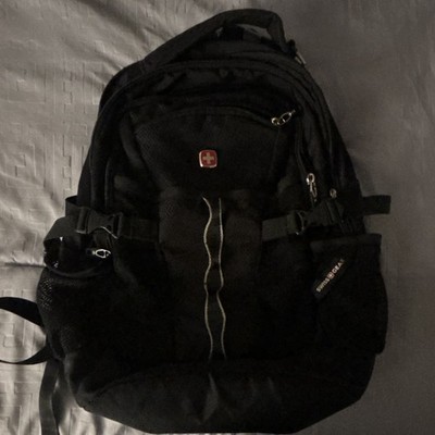 SwissGear Airflow Black Backpack, Padded with Outer Pockets, Zip Closure
