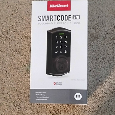 Kwikset SmartCode 270 Touchpad Electronic Lock Venetian Bronze Keyless Auto