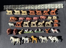 Lot of 35 Vintage Barnyard Farm Plastic Animals Horses Pigs Chickens Sheep Cows