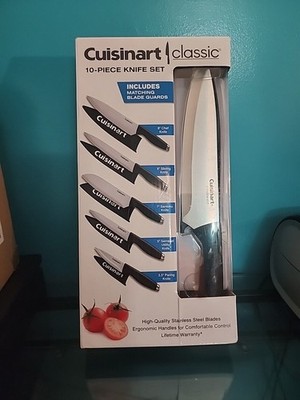 Cuisinart Classic 10 Pc Knife Set C77-10SM Chef Santoku Utility Knives