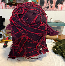 Distorted Online Mask Bundle Set - Purple Red  Olive Green Distressed Denim