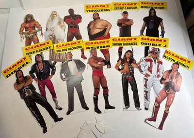 Lot Of 13 Wrestling Paper Doll Cut Outs Undertaker Bret Hart Giant Federation