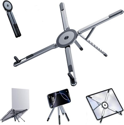 360° Ganzmetall Tragbar Laptop Tablet Ständer Erhöhung Verstellbar Halter für Schreibtisch