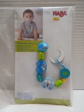 HABA Wooden Pacifier Holder Attachment Chain Theme: My Car Made in Germany