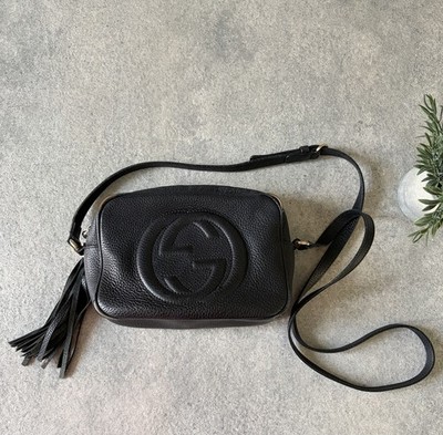 Gucci Soho Disco Bag Schwarz Leder Crossbody Tasche Original