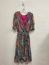Tommy Hilfiger  SIZE  18W Pink Green/Blue Paisley Plus Size Dress