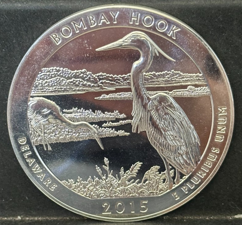 2015 Bombay Hook National Wildlife Refuge, DE ATB 5 oz .999 Fine Silver Coin