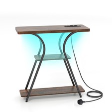 Console Table 3-Tier Entryway Table with LED Lights & Power Outlets
