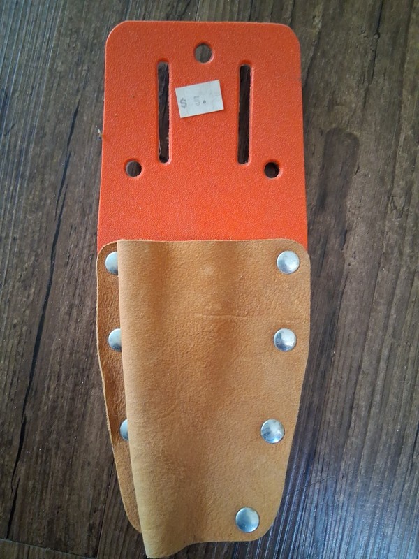 Vintage General Construction Leather Drill Tool Belt Holster 
