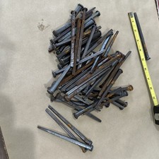 50 Rose Head Nails 5 Inch Decorative Wrought "PATINA" - Square Wrought head Nos