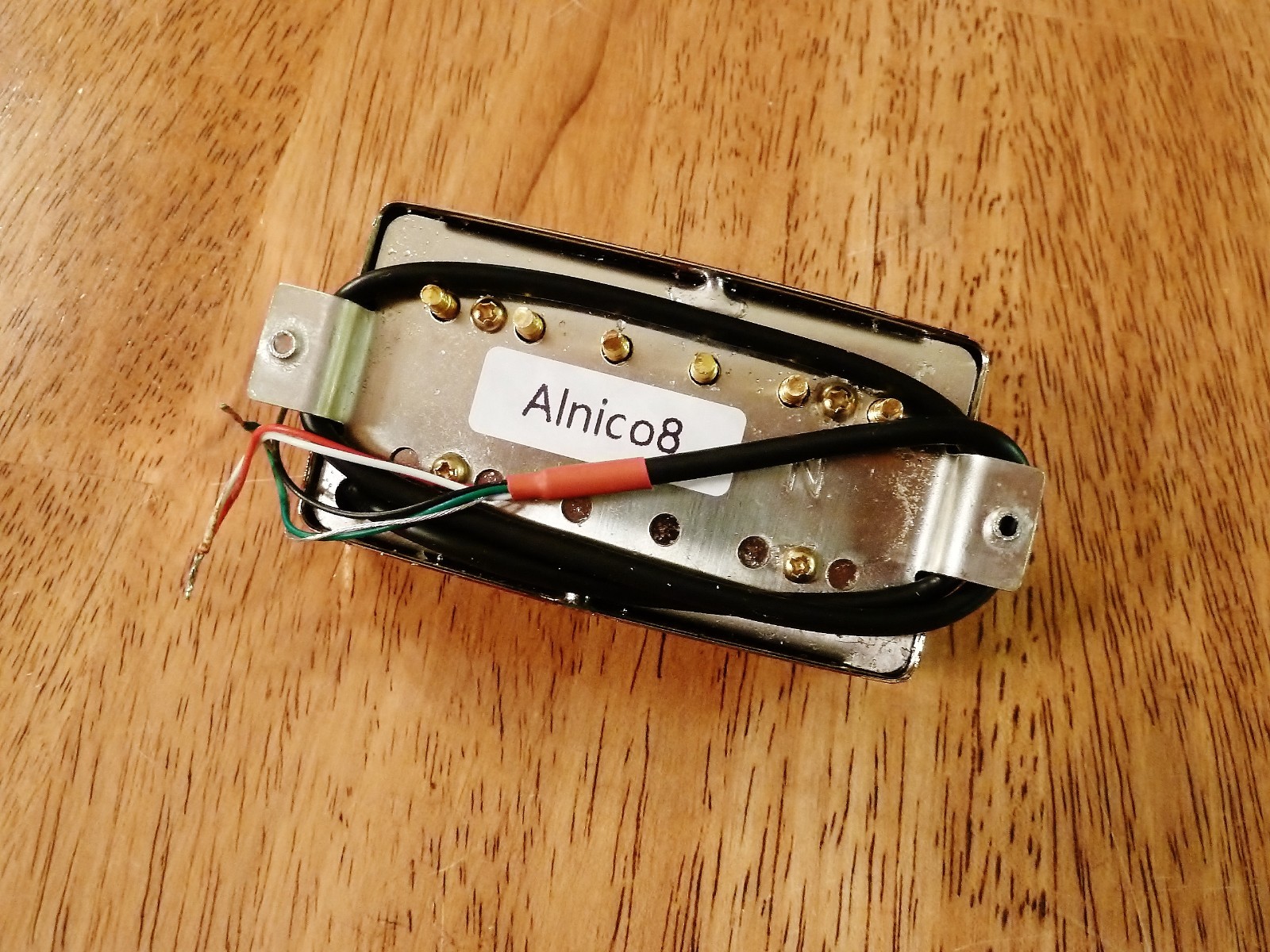 SET PICKUP HUMBUCKER CALDO ALNICO 8 MAGNETI COPERTURA ORO QUATTRO CONDUTTORI CABLATI foto 2