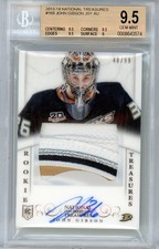 2013-14 Panini National Treasures John Gibson Rookie Patch Auto /99 BGS 9.5