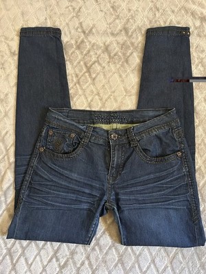 Rose Royce Women s Blue Medium Wash Denim Skinny Jeans Stretch Low Rise 5-Pocket