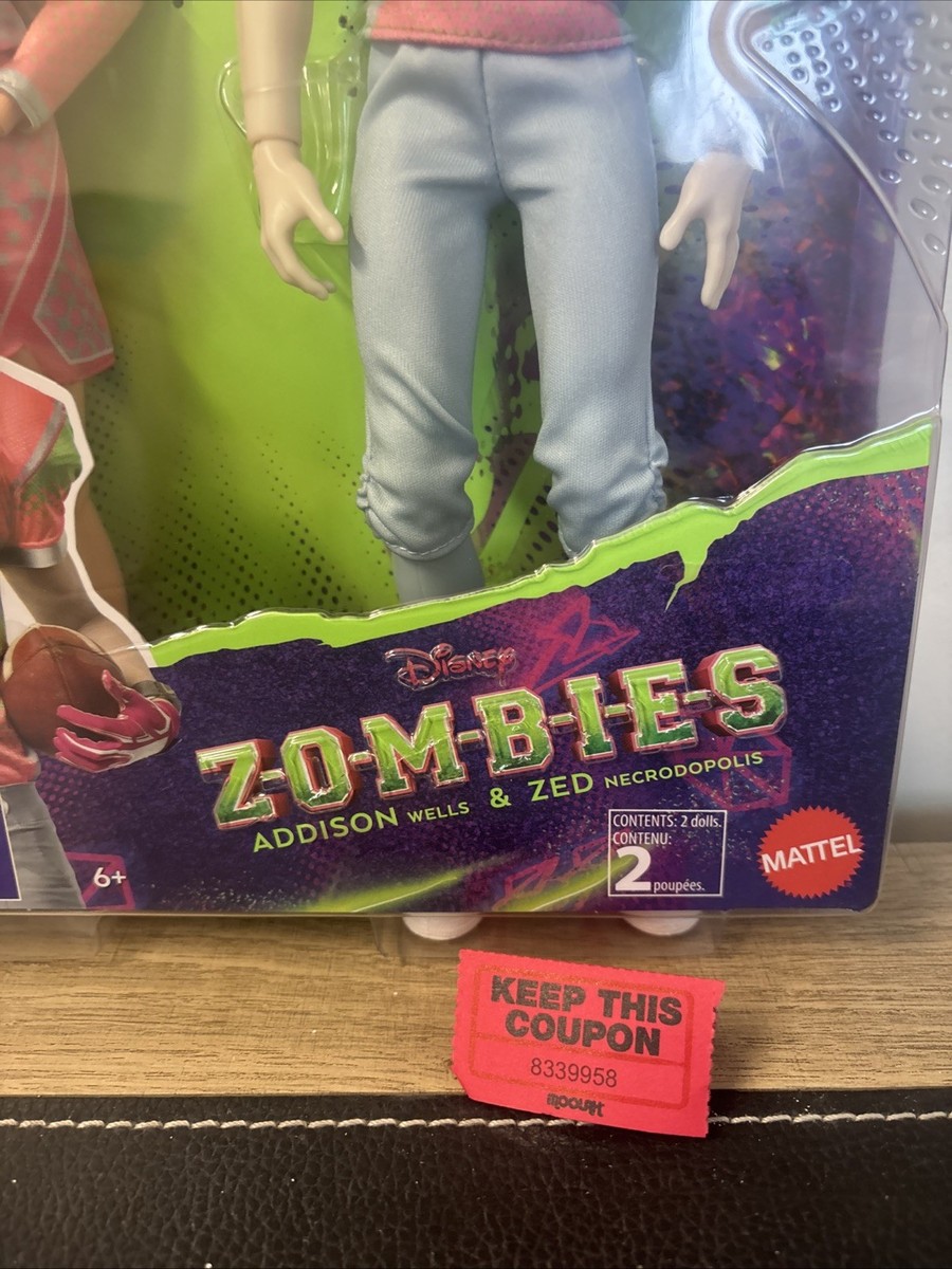 Disney Zombies Addison Wells & Zed Necrodopolis Doll 2 Pack Mattel