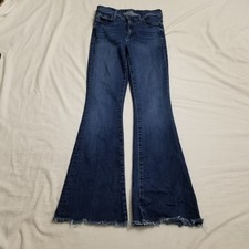 Mother Jeans Womens 26 The Weekend Fray Mind Condition Wash Raw Hem Flared