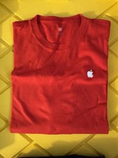 Apple Employee Short Sleeve T Shirt Men’s Medium Red Cotton Made In USA