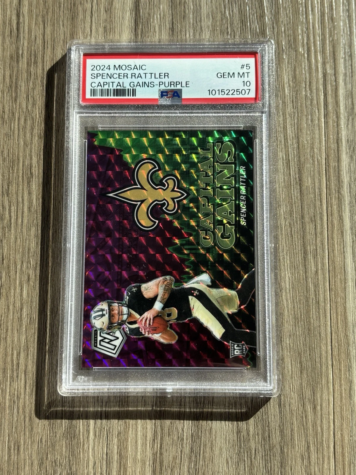 Spencer Rattler Panini Mosaic Capital Gains #5 Purple