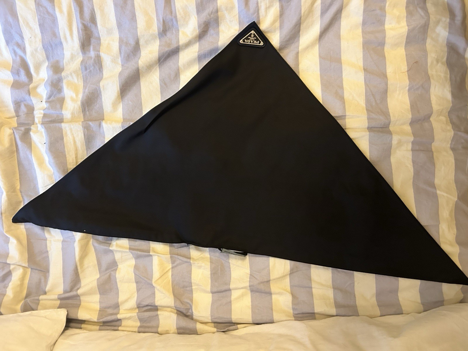 PRADA logo plate nylon scarf