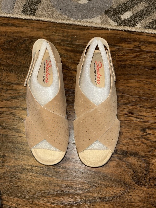 Skechers Memory Foam sling back sandals.