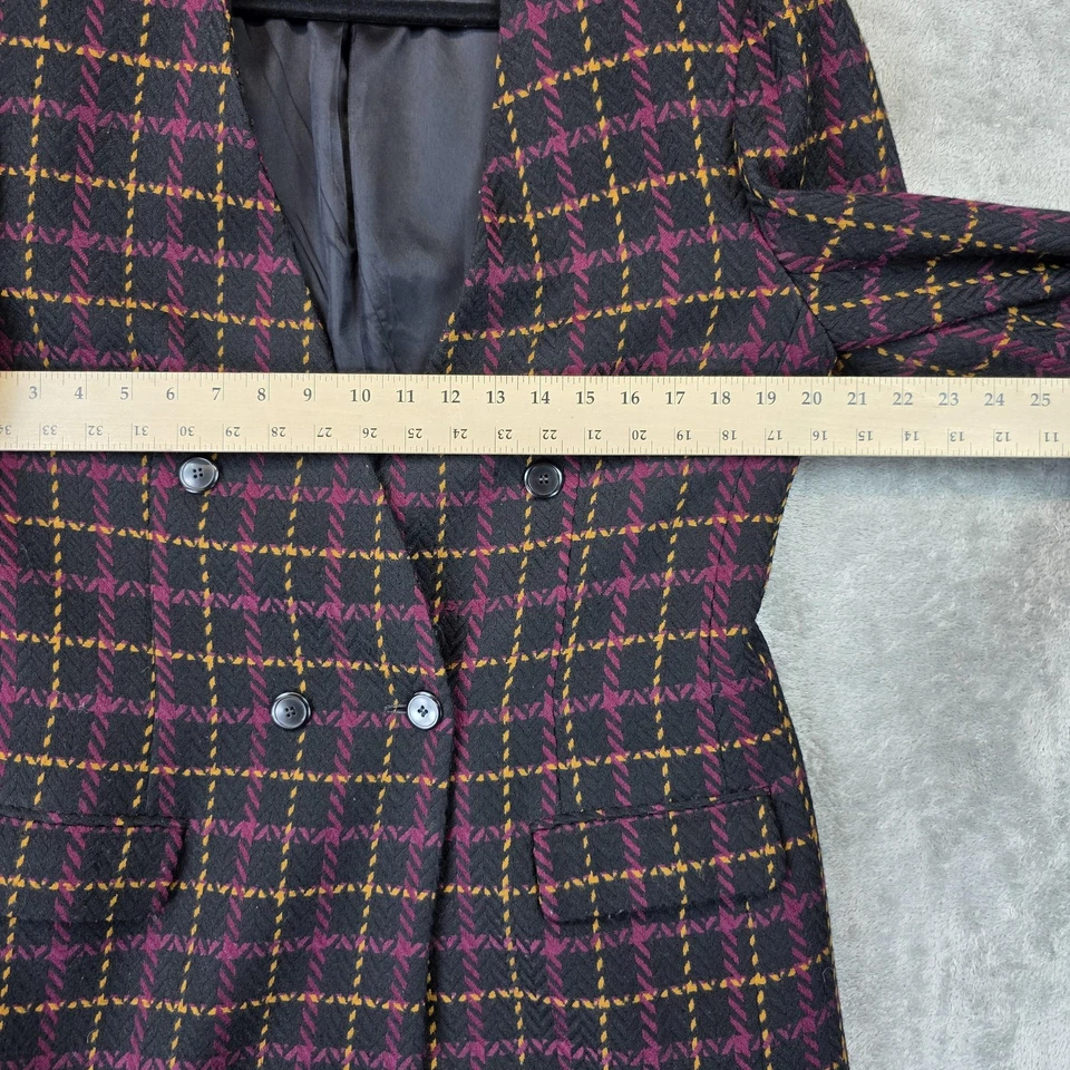 ВИНТАЖНЫЙ Jones New York Blazer куртка женщин 12 черный клетку шерсти сделано в США 90-х - Изображение 4 из 4
