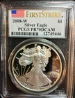 2008-W American Silver Eagle Dollar First Strike PCGS PR70 DCAM