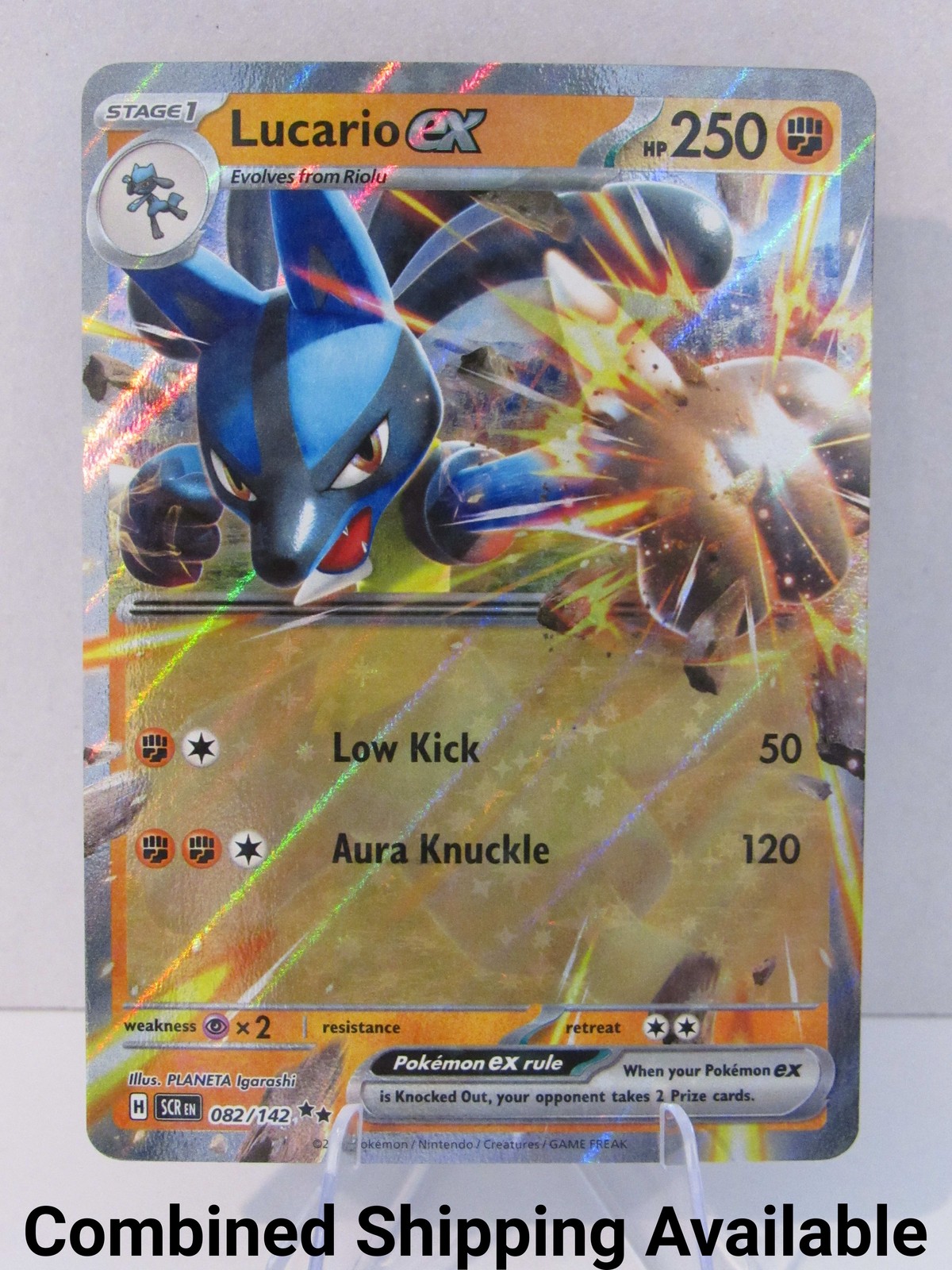 Lucario ex 082/142 SV07: Stellar Crown NM Holo English 17648