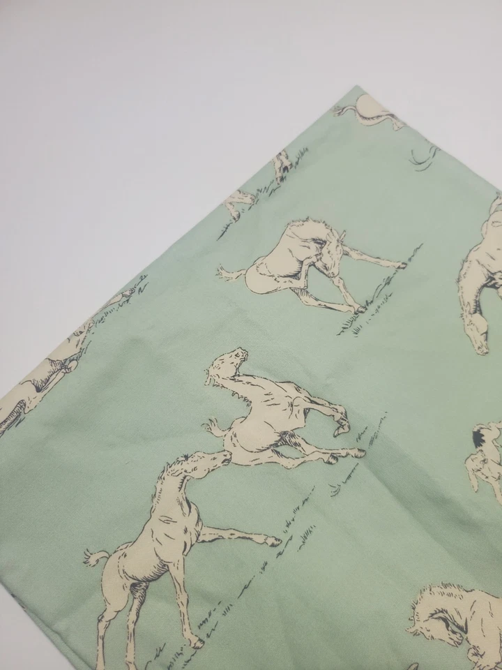 Erin Michael Fabric Purebred Horse Mint Moda Cotton Sew Quilt OOP FAT QUARTER