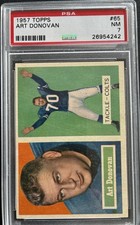 1957 Topps FB Card # 65 Art Donovan Baltimore Colts HOF PSA 7 NRMT Set Break
