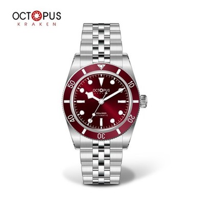 Octopus Men Automatic Watch 37mm Mechanical Wristwatch Aluminium Bezel PT5000