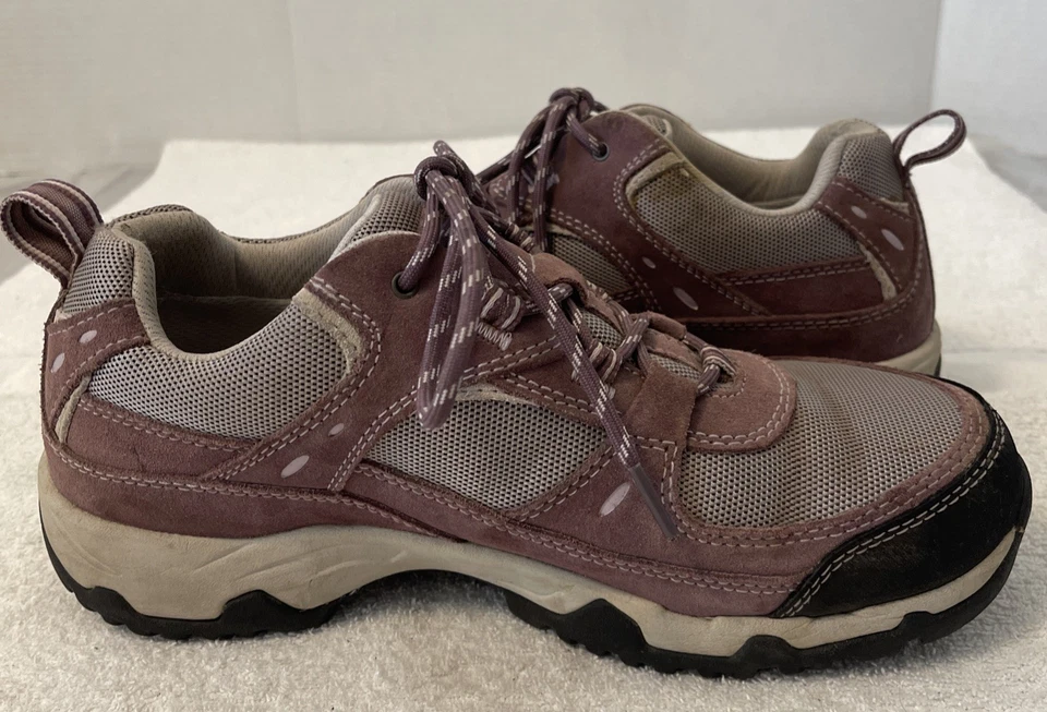 LL Bean Tec 2.5 Vertigrip Safety Toe Hiking Sneakers Mauve Suede Size 9M Women - Image 4 of 4