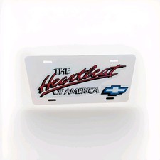Chevrolet Heartbeat Of America License Plate. Retro Chevy Trucks 90s