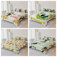 3D Toucan Flowers Leaves Tropical Quilt Cover Duvet Cover Comforter set