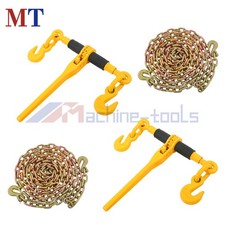 2 Set 3/8in-1/2in Ratchet Chain Binder 12000 LBS Load with 20 FT G80 Chains