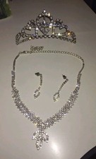 Crystal Rhinestone Bridal/Formal/Prom Jewelry Set Tiara Crown Necklace Earrings