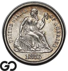 1876 Seated Liberty Dime, Choice Uncirculated++