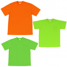 High Visibility Short Sleeve Safety Shirt Plain, Moisture-Wicking 100 Polyester