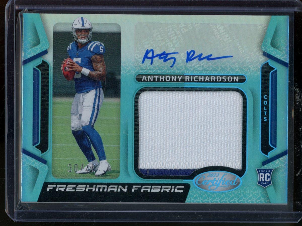 2023 Panini Certified Anthony Richardson Freshman Fabric Teal Auto /49 #FFMS-23