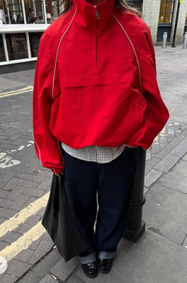 BNWT H&M Edition S/S 2026 Oversized Nylon Anorak Bright Red