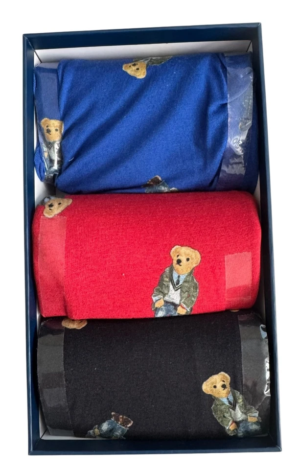 New Polo Ralph Lauren Men's Holiday Bear 3 Packs Cotton Boxer Underwear SMALL - Image 2 of 4