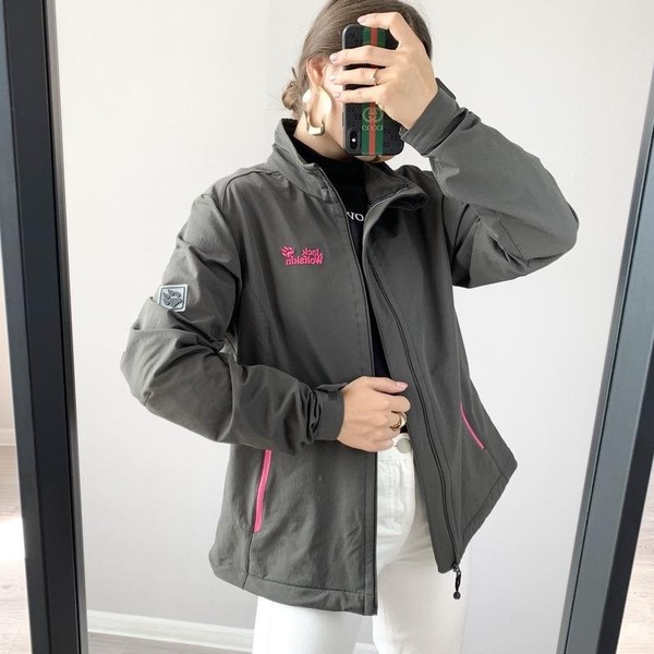 Women Jack Wolfskin Jacket Khaki Soft Shell 40 / L