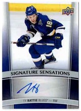 2015-16 UPPER DECK SIGNATURE SENSATIONS TY RATTIE AUTO ST LOUIS BLUES #SS-TY