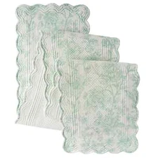 Pioneer Woman Agatha Floral Table Runner Quilted Fabric Green & White 14"x 90"