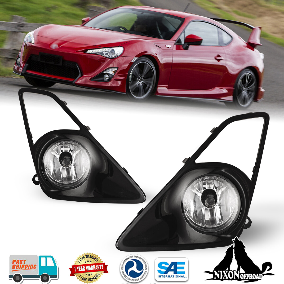 Fog Lights For 2013 2014 2015 2016 Scion FR-S Toyota 86 Bumper