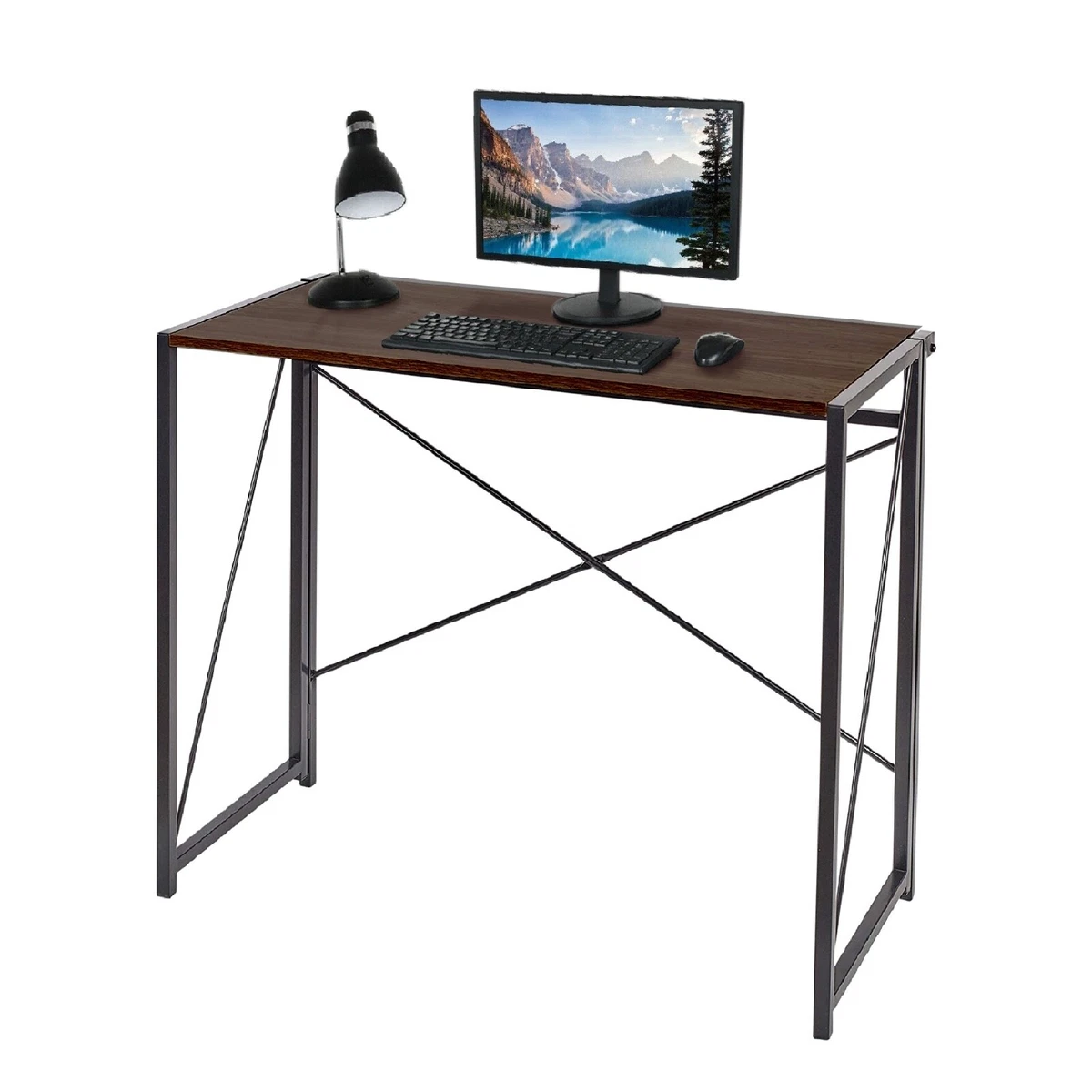Portable Folding Wooden Desk Table Office Work Study Home Computer Collapsible
