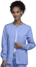 NWT Cherokee Women's Traditional Warm Up Scrubs Jacket 4350 Ciel Blue Small