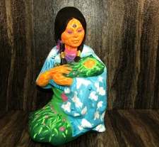 Vintage 1979 Byron Ceramic Molds Native American Mother and Baby Hand Painted
