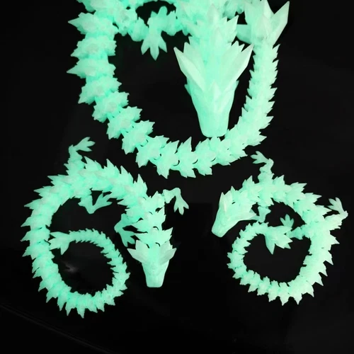 Glow in the Dark 3D Printed Articulated Crystal Dragon Fidget Toy Desk Car Decor - Bild 4 von 9